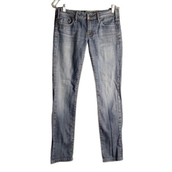 Vigoss Skinny Straight Leg Jeans Embellished Back Pockets Medium Wash Juniors 5 - Picture 1 of 10